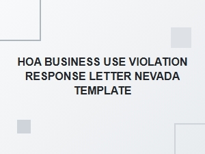 How to Respond to an Hoa Business Use Violation in Nevada
