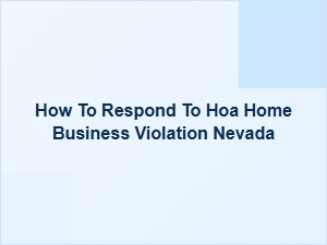 How to Respond to an Hoa Home Business Violation in Nevada