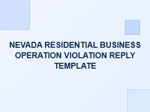 Reply Template for Nevada Residential Business Violations