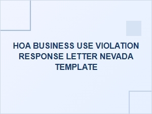 How to Respond to an Hoa Business Use Violation in Nevada