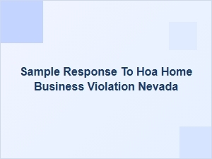 Sample Response to Hoa Home Business Violation in Nevada