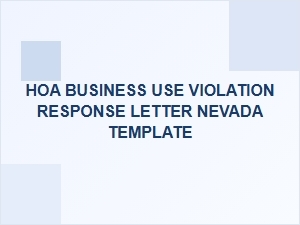 Nevada Hoa Business Use Violation Response Letter Template