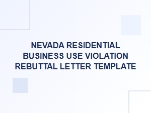 Nevada Residential Business Use Violation Rebuttal Letter Template