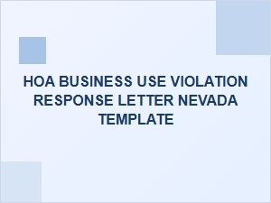 Hoa Business Use Violation Response Letter Nevada Template