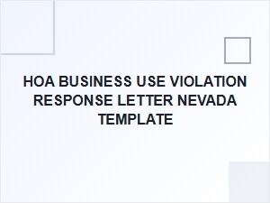 How to Respond to an Hoa Business Use Violation in Nevada