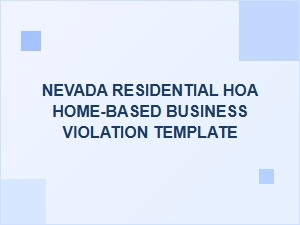 Nevada Hoa Rules on Home-Based Business Violations